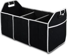Car Trunk Organizer, Portable Foldable Waterproof Auto Storage Bag Black2 
