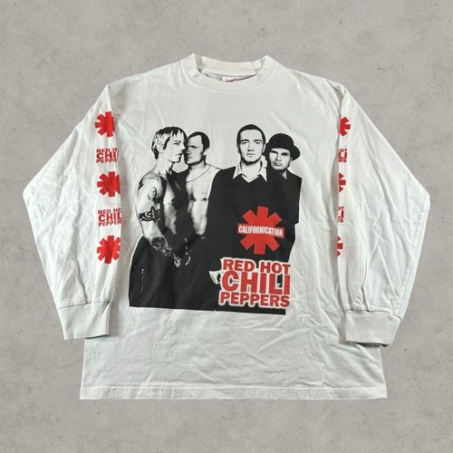 Vintage Red Hot Chili Peppers Shirt Men XL White Long Sleeve Californication 90s - Image 1