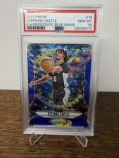 2024-25 Panini Prizm Stephon Castle Kaleidoscopic #19 Blue Wave Prizm 004/175