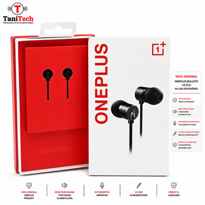 100% Original Bullets V2 T2 Headset Earphone For OnePlus 6T 9 7T 7Pro Earbuds 1+