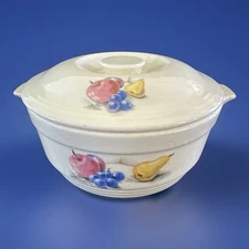 VTG Ceramic Ivory Cream Baking Casserole Dish Pot Pan Stockpot Oven Decorative