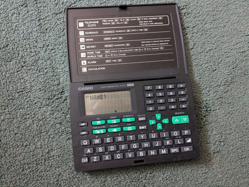 Casio Data Bank/Calculator DC-7700 625 Vintage Retro Electronics. Memo, Secret.