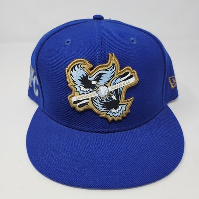 New Era 59FIFTY Kansas City Royals MLB Fitted Hat 7 3/4 Blue Eagle Shield Wool