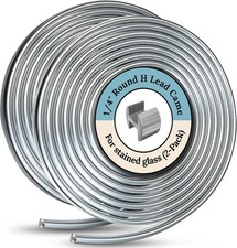 Lead Came - 1/4'' Round H Lead Came for Stained Glass - 6 Ft 2 Pk H Channel L...
