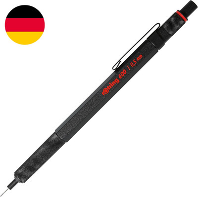 Rotring 600 Druckbleistift | 0,5 Mm | Schwarz | Ergonomisches Vollmetallgehäuse