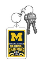 MICHIGAN WOLVERINES NCAA College Basketball 2026 Champions Dual Photo Keychain