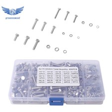 M4 M5 M6 Flanged Bolts and Nuts Kit 496 PCS 304 Stainless Metric Assortment