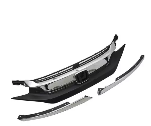 Front Bumper Grille Grill W/Chrome Eyelid Molding For 2016-18 Honda Civic Sedan - Bild 3 von 13