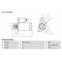 Bosch Anlasser Starter 0.8Kw FüR Chevrolet Spark Aveo SchräGheck Matiz