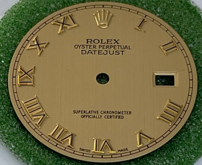 Original Rolex Datejust 18k Champagne Dial with Gold Applied Roman Numerals 36mm