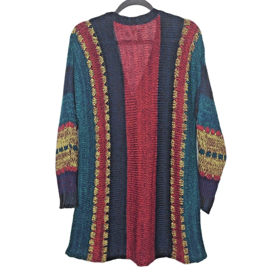 Cárdigan Sahalie Largo M Botón Ligero Suéter Tonos Joya Exterior Naturaleza Hippie Foto 2 de 4