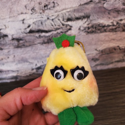Juego de 4 adornos vintage de peluche de 4" Del Monte Yumkins 1991 frutas antropomórficas - Imagen 3 de 7