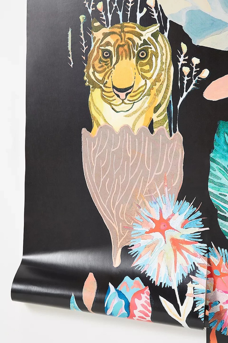 Anthropologie Wallpaper YORK Mural MICHELLE MORIN Animals Trees