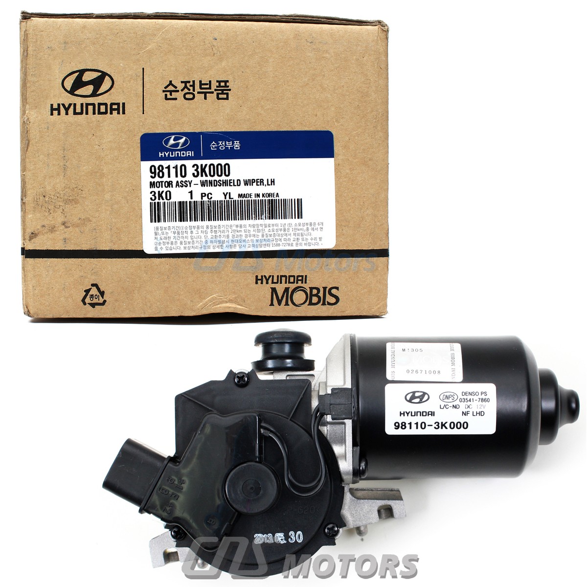 1000ワットサーモ GENUINE Windshield Wiper Motor Front Fits 2006-10 Hyundai
