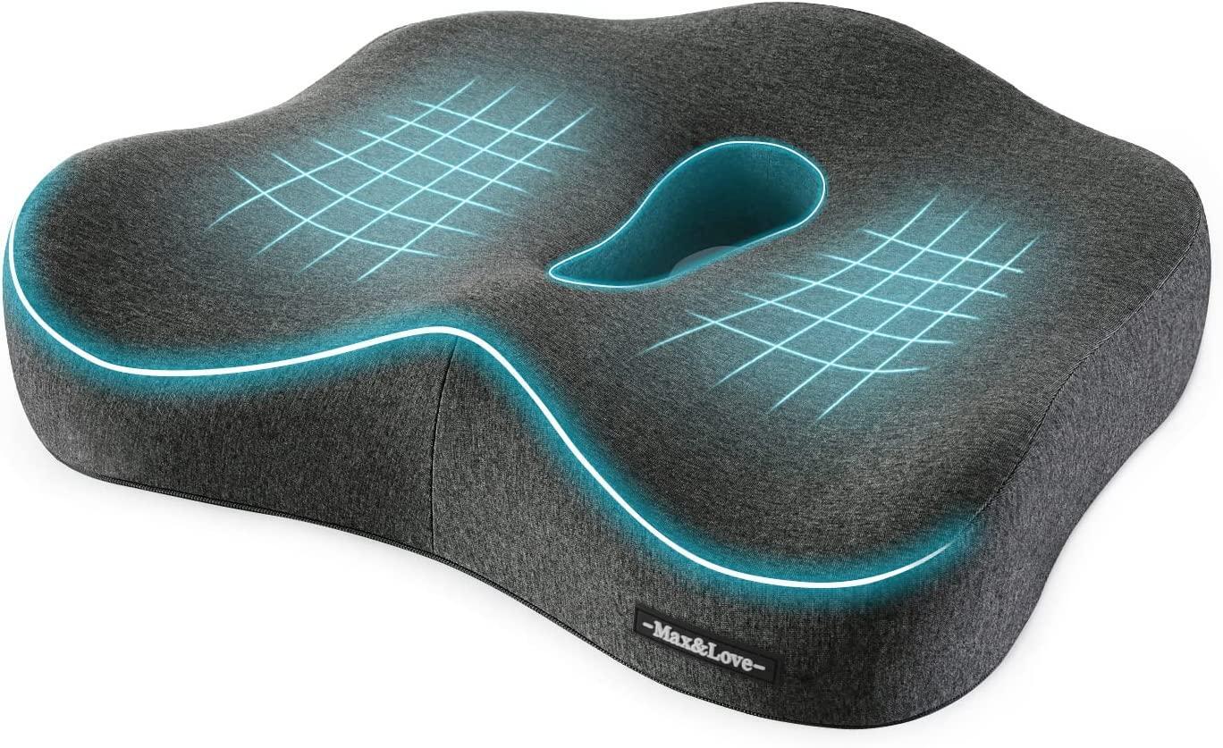 Orthopedic Seat Cushion Pillow For Sciatica Prostate Hemorrhoid Tailbone Chair