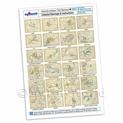 Dolls House Complete Set Star Maps 1800s A4 Value Sheet