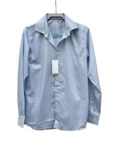NWT Eton Slim Fit 39 15.5 Button Up Shirt Blue Pattern