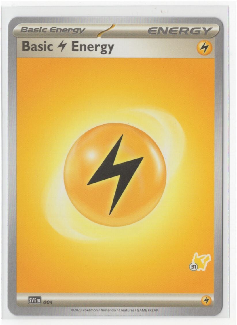 Pokemon Lightning Energy SVE 004 Pikachu Stamp #31
