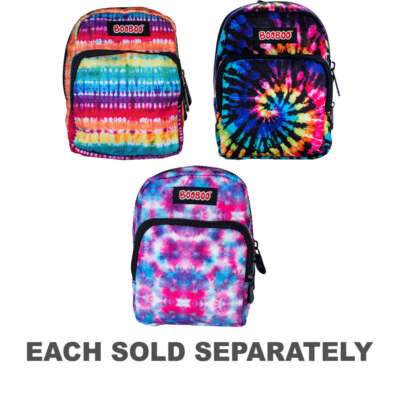Tie Dye BooBoo Mini Backpack Cute Stylish Sturdy Carabiner Clip Ages 3 and Up