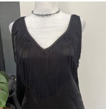 F21 Black Fringe Dress