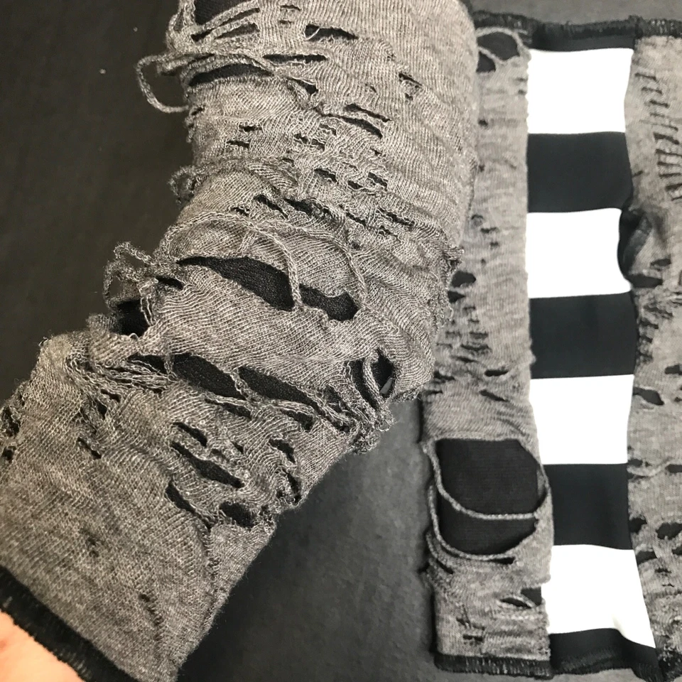 Guantes Reciclados Negro Momia Calentadores de Manos Gris Rayas Cubiertas de Brazo Para Hombres Zombie Y2k Foto 4 de 4