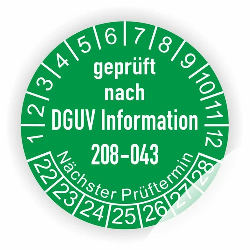 Prüfplaketten Regal Prüfung Wartung -Geprüft nach DGUV Info 208-043- Ø:20-50mm - Bild 7 von 8