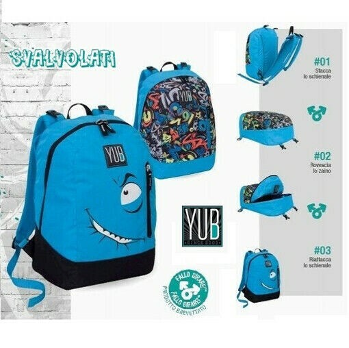 Zaino reversibile Seven Yub Svalvolati Nero Faccine | Acquisti Online su  eBay