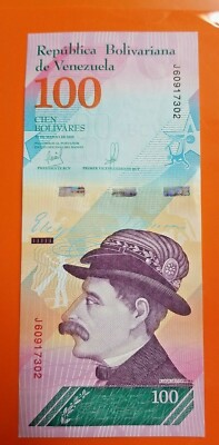 100 BOLIVARES SOBERANO 2018 VENEZUELA UNC PAPER MONEY 