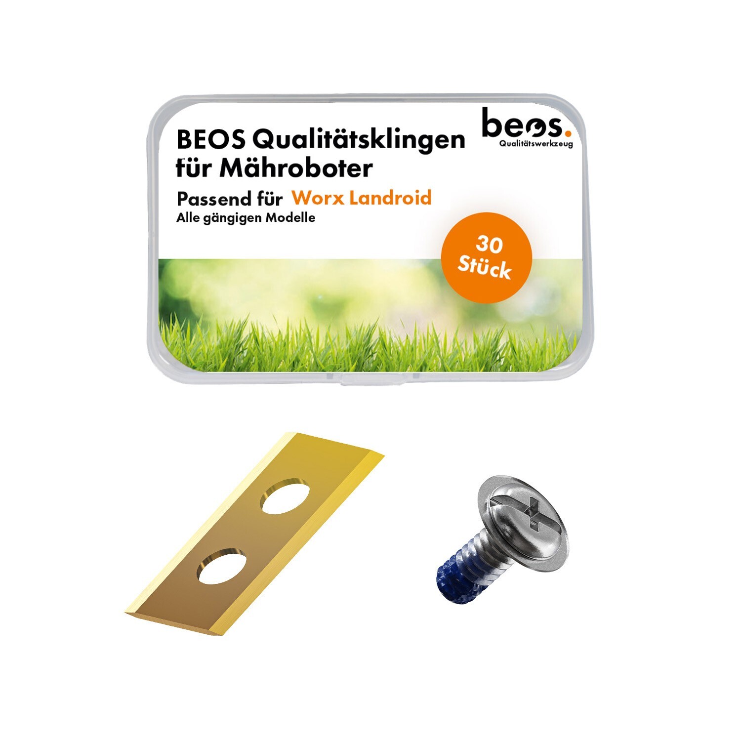 MOWHOUSE 30x Mähroboter Klingen Für Worx - Edelstahl Messer Set Mit Schrauben
