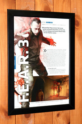 FEAR PlayStation Xbox 360 PS3 Rare Small Poster Ad Page  Framed