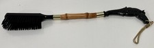 Vintage Black Plastic Horse Head Shoe Brush Equestrian Bamboo Handle Pre-Owned