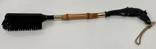 Vintage Black Plastic Horse Head Shoe Brush Equestrian Bamboo Handle Pre-Owned