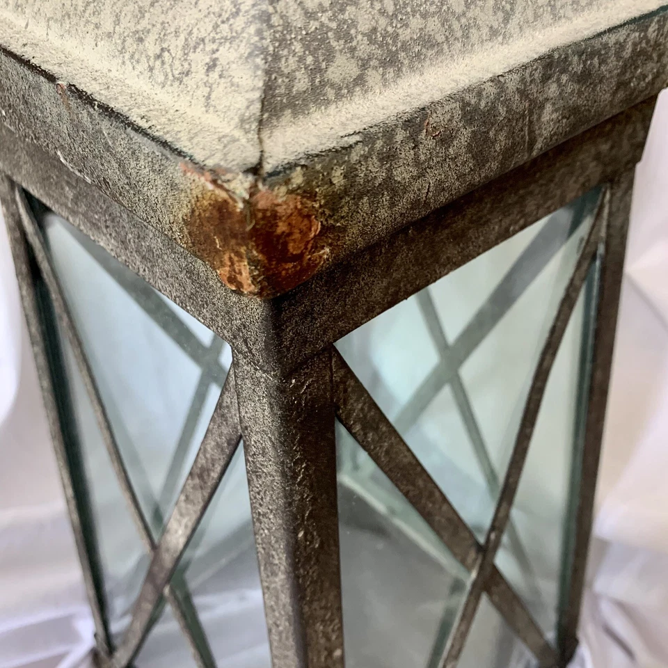 Candelabro grande linterna vintage granja envejecido rústico 23,5" de alto Foto 4 de 4