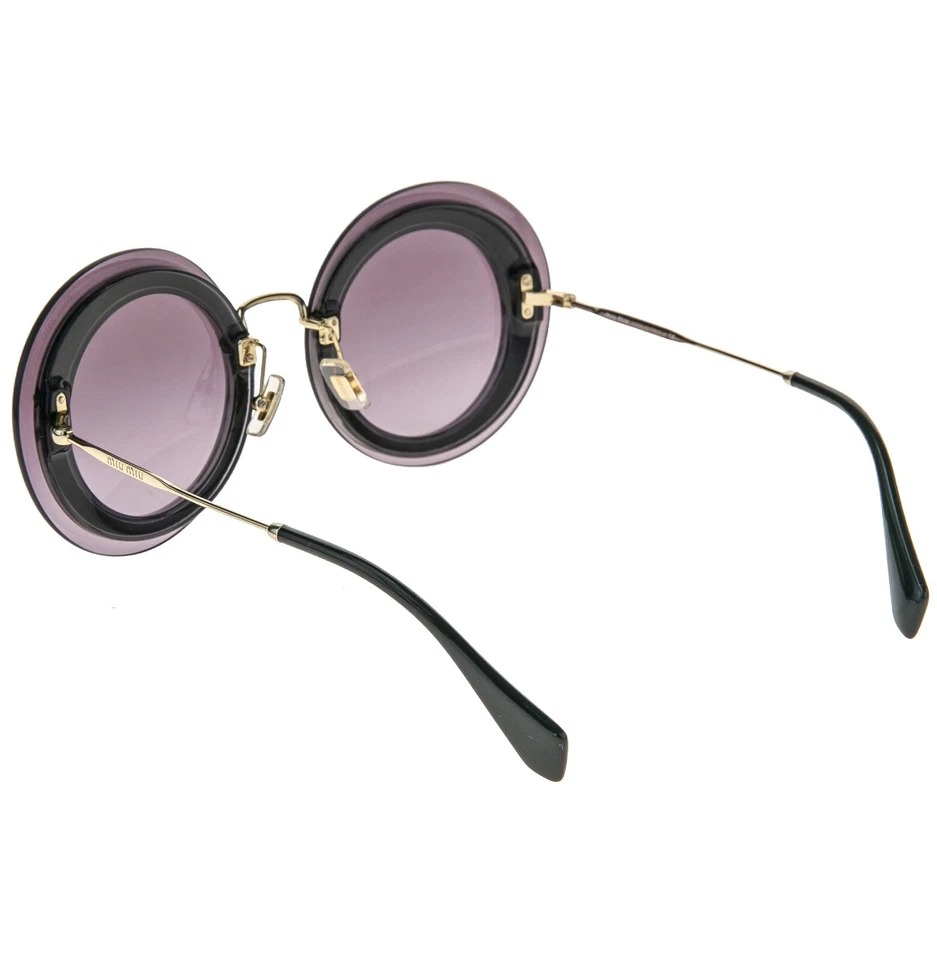 Gafas de sol MIU MIU REVELAR 10R púrpura tela violeta doradas redondas de gran tamaño MU10RS Foto 3 de 4