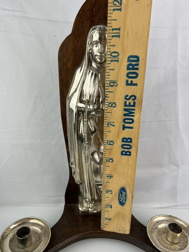 14” tall Mary Praying Statue Blessed Virgin Mary Jesus Christ Wall Candle Holder - Picture 17 of 19