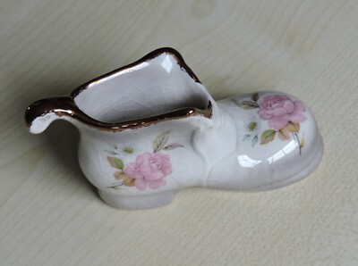 Mayfayre Staffordshire Keramik Stiefel Schuh Blumenmuster Mayfair Ornament 10 cm