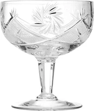 Neman Crystal Cream Vase Bowl, Mini Dessert Glass, Top Hand-Cut Crystal