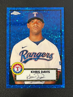 Khris Davis 2021 Topps Chrome Platinum Anniversary Blue Mini Diamond /199 306