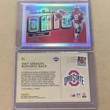 🏈2021 Prestige Trey Sermon RC SEASONS GREETINGS SG-9 A-54