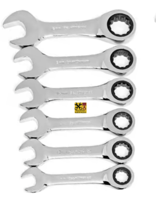 GEARWRENCH STUBBY RATCHETING WRENCH SET 12 Pt Metric MM / SAE INCH 6pc
