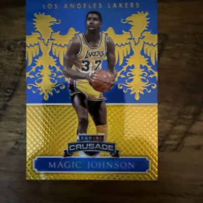 2014 Panini Excalibur Magic Johnson #148 Los Angeles Lakers Crusade Blue /149 SP
