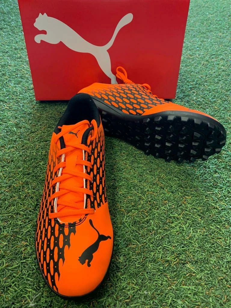 Puma orange shop and black shoes