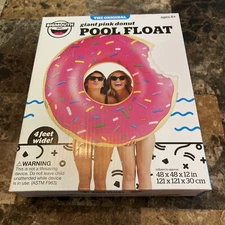 Inflatable Pool Float Bigmouth Giant Pink Donut New Free Shipping