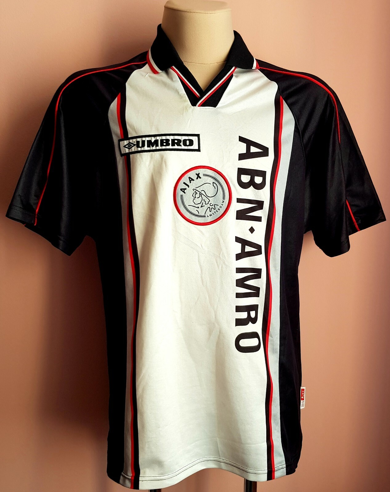 Vtg 1998-1999 Ajax Amsterdam Away Football Shirt Jersey Umbro ABN AMRO Size L