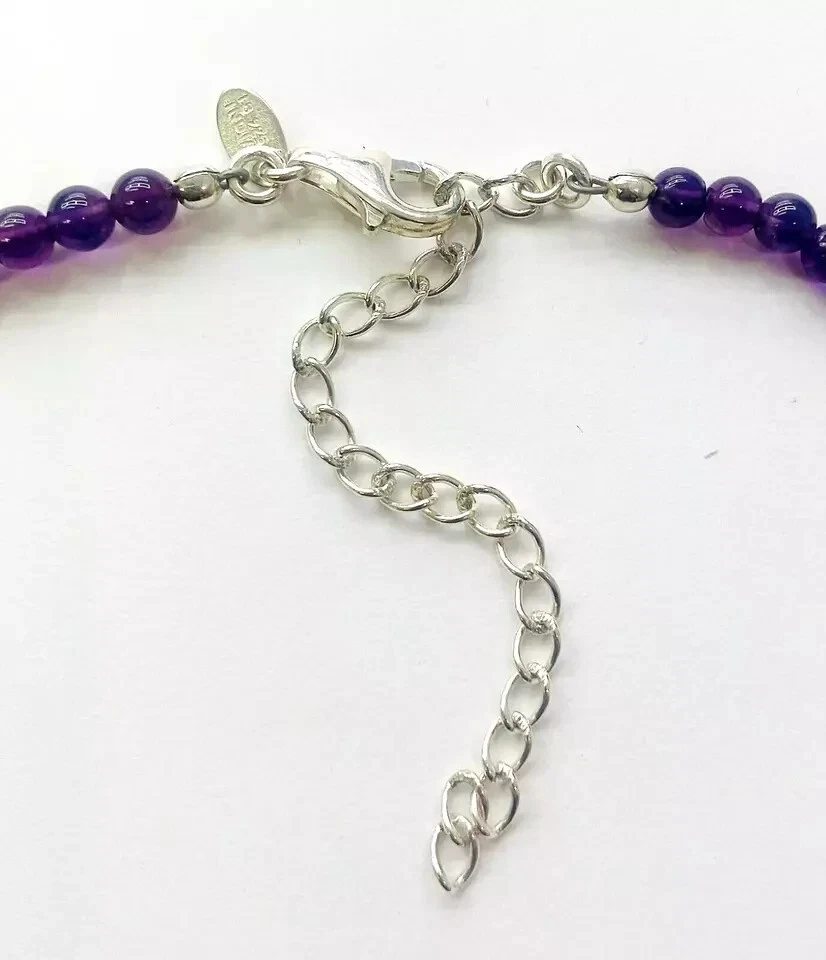 HSN Nicky Butler Sterling Silver 8mm Amethyst Graduated 16" Beaded Necklace - Image 4 of 4