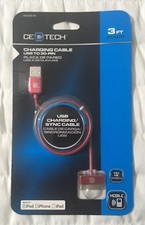 CE E Tech 3 ft. USB to 30-Pin Charging Cable - Red - For iPod-iPhone And iPad