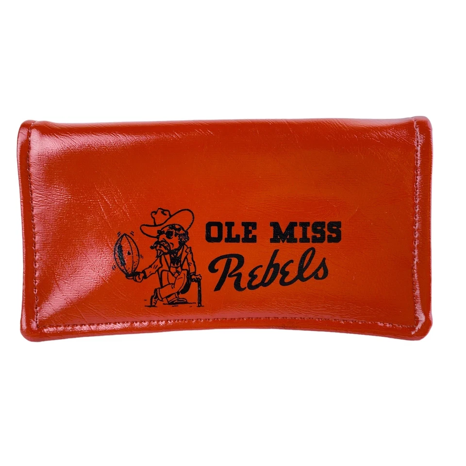 NUEVA Cartera Vintage Ole Miss Coronel Reb Roja Triple Pliegue Foto 2 de 4
