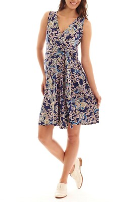 Everly Grey Women's Tobin Maternity & Nursing Faux Wrap Sleeveless Tank Dress