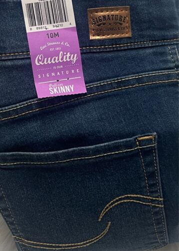 Women Sz 10M SIGNATURE BY LEVI STRAUSS TOTALLY SHAPING PULL ON SKINNY GOLD LABEL