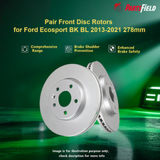 Pair Front Disc Rotors for Ford Ecosport BK BL 2013-2021 278mm